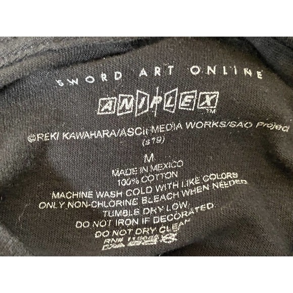 Unisex Men's Women's Anime Sword Art Online Crewneck T-Shirt M Medium Black - Picture 4 of 4